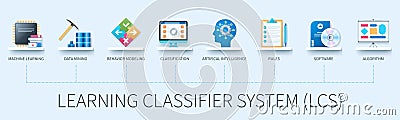 Learning classifier system web vector infographics in 3d style Stock Photo