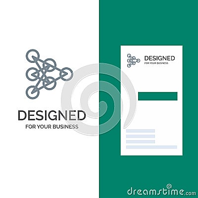 Learning, Deep, Algorithm, Data Grey Logo Design and Business Card Template Vector Illustration