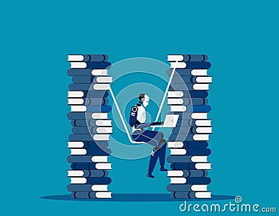 Learning and Development. Book and Knowledge concept Vector Illustration