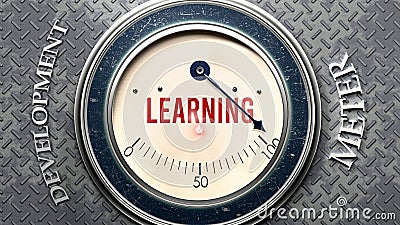 Learning and Development that is hitting a full scale, showing a very high level of learning Stock Photo