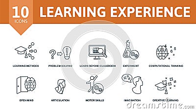 Learning Experience set icon. Editable icons learning experience theme such as learning methods, learn beyond classroom Vector Illustration