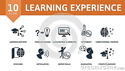 Learning Experience set icon. Editable icons learning experience theme such as learning methods, learn beyond classroom Vector Illustration