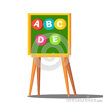 Learning Letters Board Vector. Kindergarten Education Concept. Isolated Flat Cartoon Illustration Vector Illustration