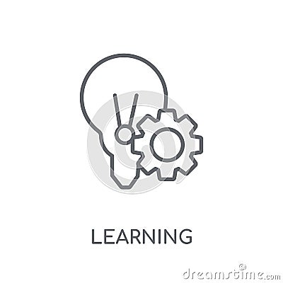 Learning linear icon. Modern outline Learning logo concept on wh Vector Illustration