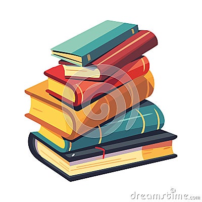 Learning literature books stacks Vector Illustration