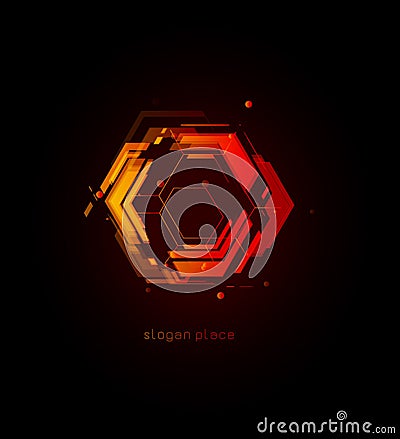Learning machine abstract vector illustration, artificial intelligence futuristic isolated logo concept. Neural network Vector Illustration
