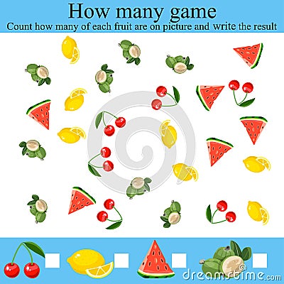 How many objects game Vector Illustration