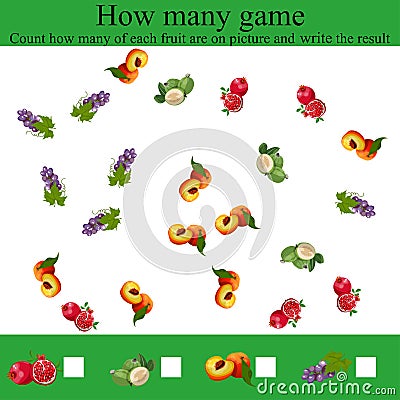 How many objects game Vector Illustration