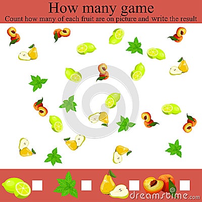 How many objects game Vector Illustration