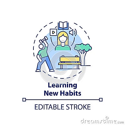 Learning new habits concept icon Vector Illustration