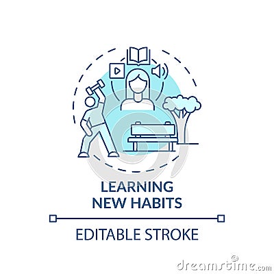 Learning new habits concept icon Vector Illustration