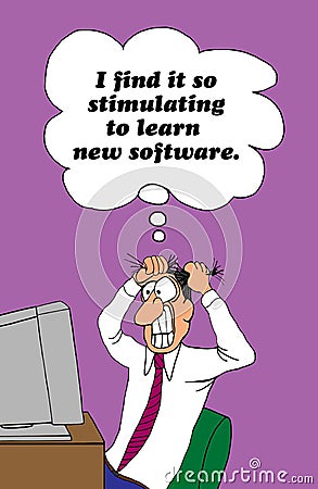 Learning New Software Stock Photo