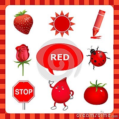 Learning Red color Vector Illustration