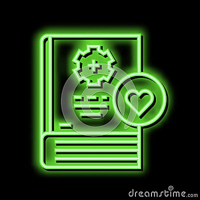 learning soft skill neon glow icon illustration Vector Illustration