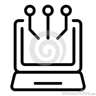 Learning software icon outline vector. Video knowledge Vector Illustration