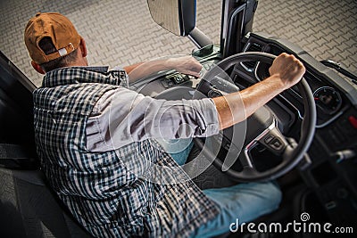 Learning Truck Driving CDL Stock Photo