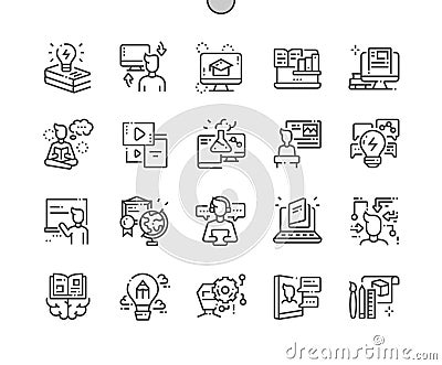 Learning Well-crafted Pixel Perfect Vector Thin Line Icons 30 2x Grid for Web Graphics and Apps. Vector Illustration
