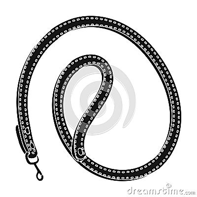 Leash for animals.Pet shop single icon in black style vector symbol stock illustration web. Vector Illustration