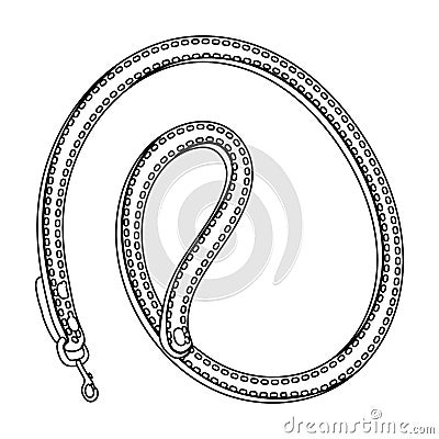 Leash for animals.Pet shop single icon in black style vector symbol stock illustration web. Vector Illustration