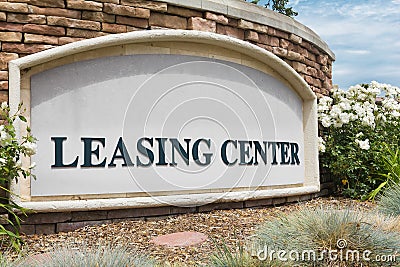 Leasing Center Sign Stock Photo