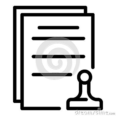 Leasing final documents icon, outline style Vector Illustration