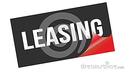 LEASING text on black red sticker stamp Stock Photo