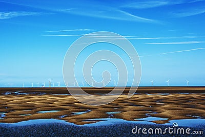 Leasowe beach wirral uk Stock Photo