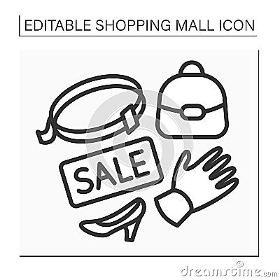 Leather accessories line icon Vector Illustration