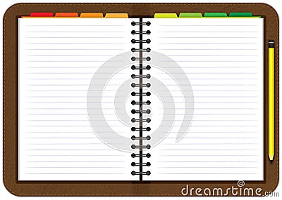 Leather agenda notebook Stock Photo