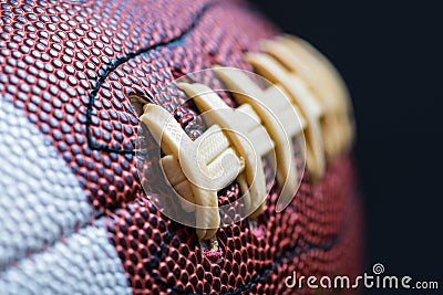 Leather American Football on Black background Stock Photo