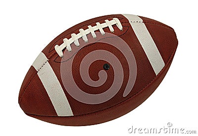 Leather American Football Game Ball Isolated Stock Photo