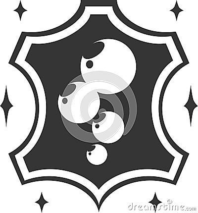 Leather - Animal Hide Symbol - Soap Bubbles Dazzle Clean Vector Illustration