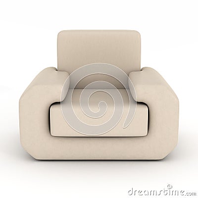 Leather armchair on a white background. Stock Photo