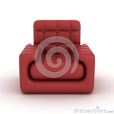Leather armchair on a white background. Stock Photo