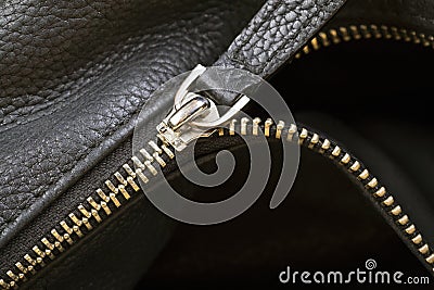 Leather Bag Close Up. Stock Photo