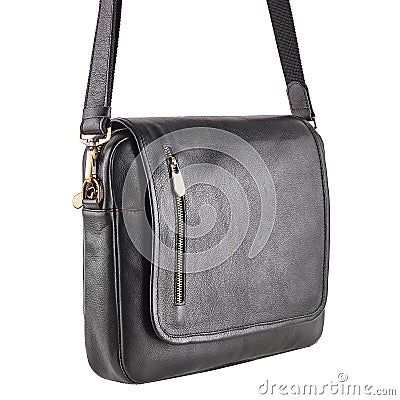 Leather bag isolated on a white background Stock Photo