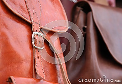 Leather bags Stock Photo