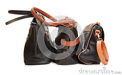 Leather bags Stock Photo