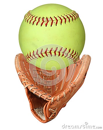 Leather baseball glove Stock Photo