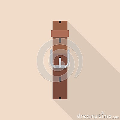 Leather belt with a buckle in flat style Vector Illustration
