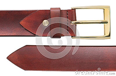 Leather belt isolated on white background Stock Photo