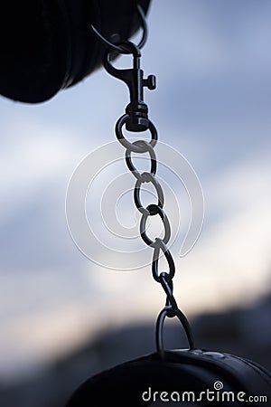 Leather bondage s&m handcuffs Stock Photo