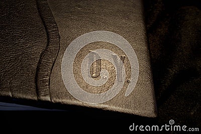 Leather book cover Stock Photo