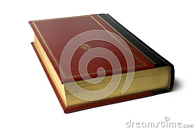 Leather bound book Stock Photo