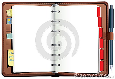 Leather bound desk diary Vector Illustration