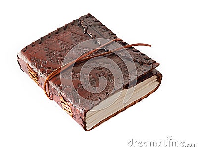 Leather bound journal Stock Photo