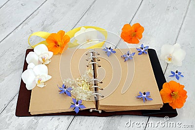 Leather Bound Journal for Personal Notes Stock Photo