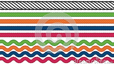 LEATHER BRAIDED STRAP ACCESSORIES IN MULTICOLOR Vector Illustration