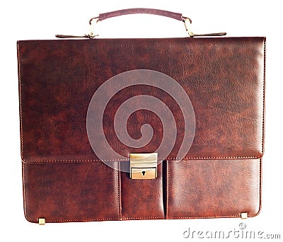 Leather brief case Stock Photo