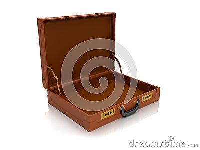 Leather briefcase close-up Cartoon Illustration